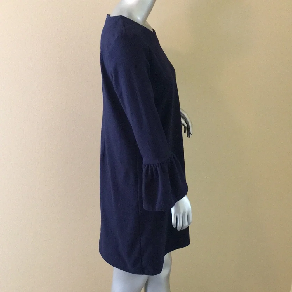 J. Crew Bell Sleeve Solid Navy Blue 💙 Dress